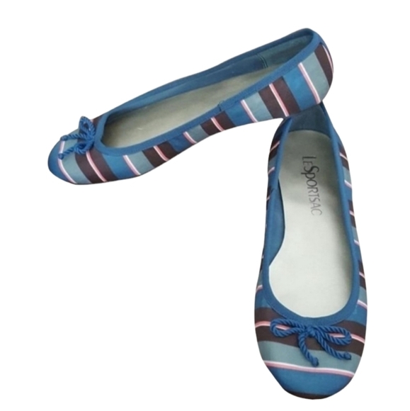LeSportsac -‎ Provincetown Striped Ballet Flats - Picture 1 of 5
